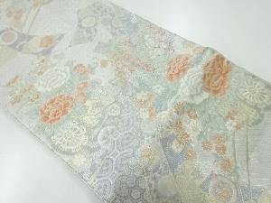 リサイクル　佐賀錦束ね熨斗に花車模様織出し袋帯